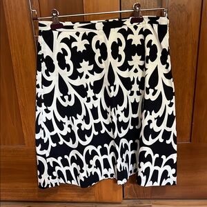 J Crew Navy and White Patterned Skirt